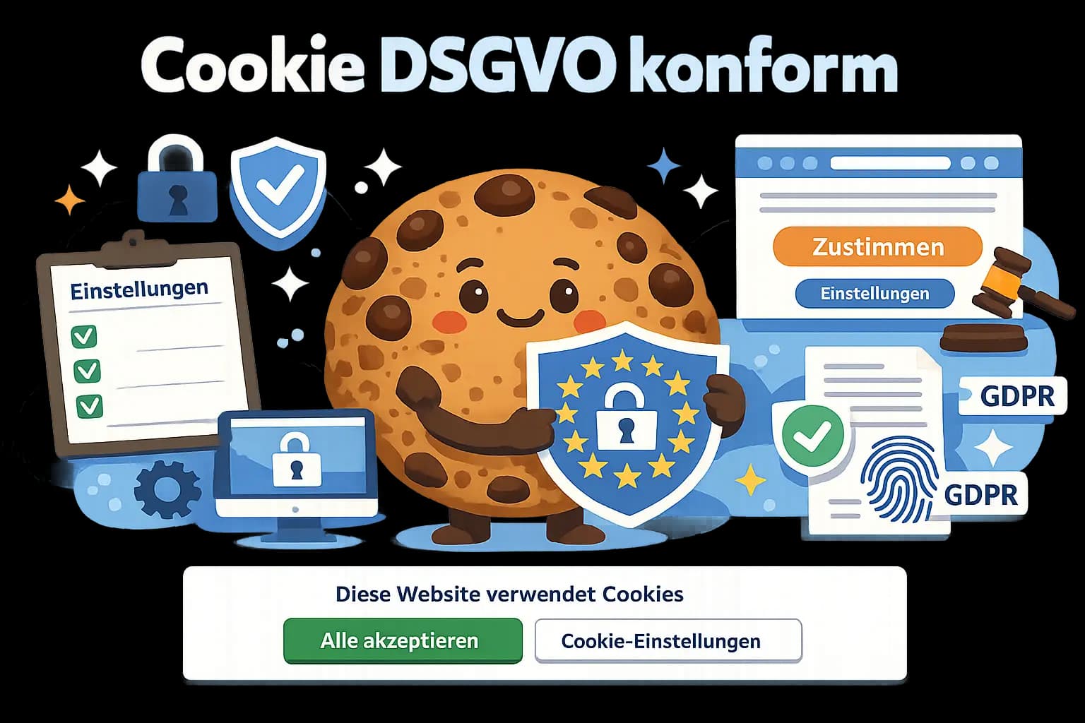 Analytics und Datenschutz Symbolik