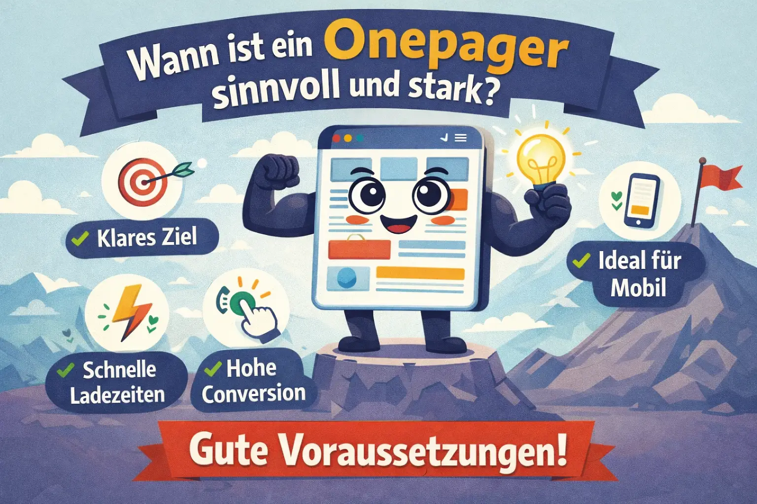 Onepager Website Entscheidung