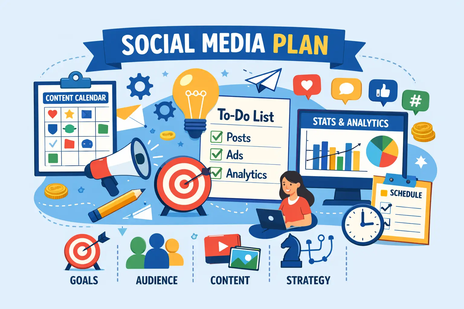 Content-Planung auf einem Schreibtisch