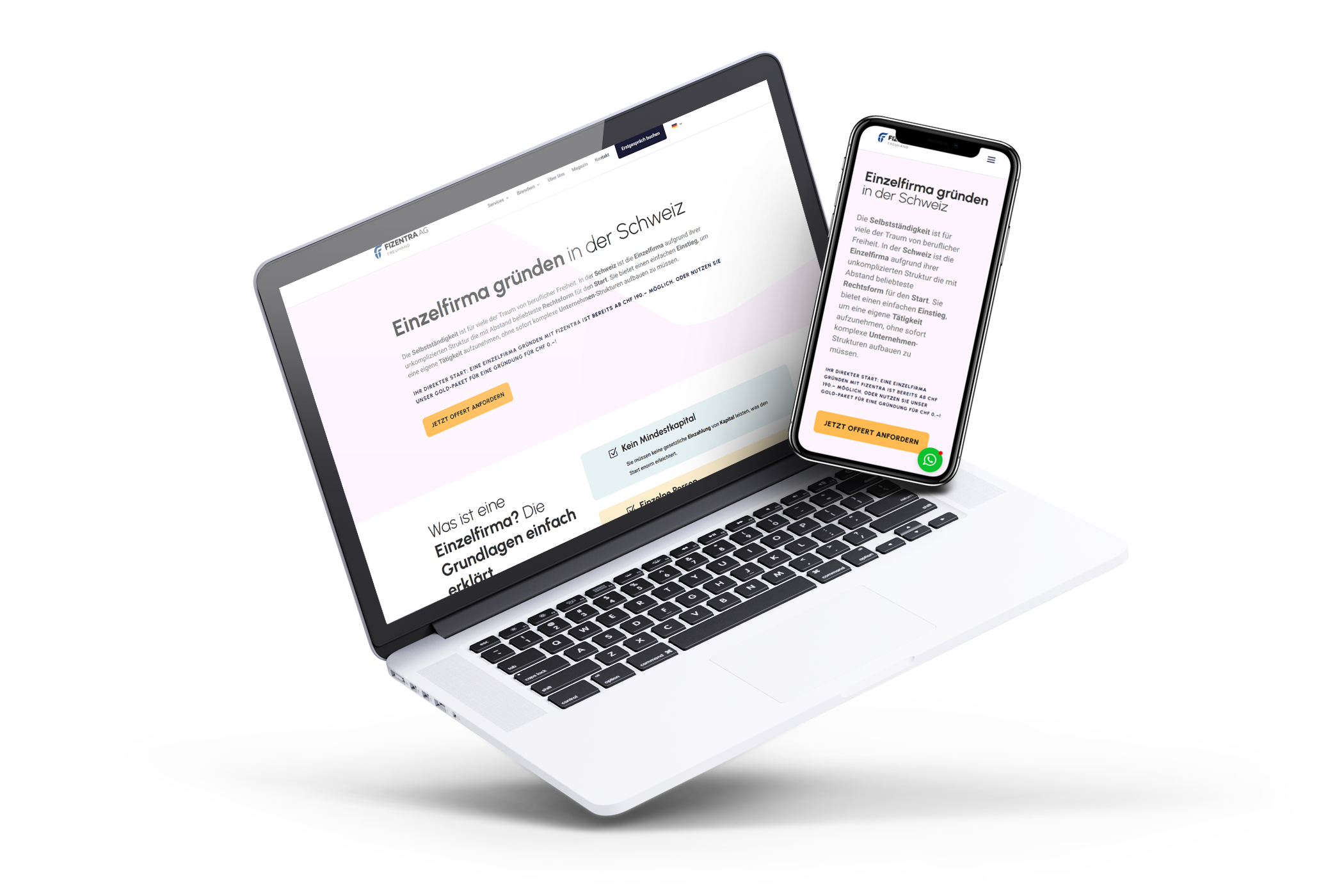 Webdesign für die Fizentra AG