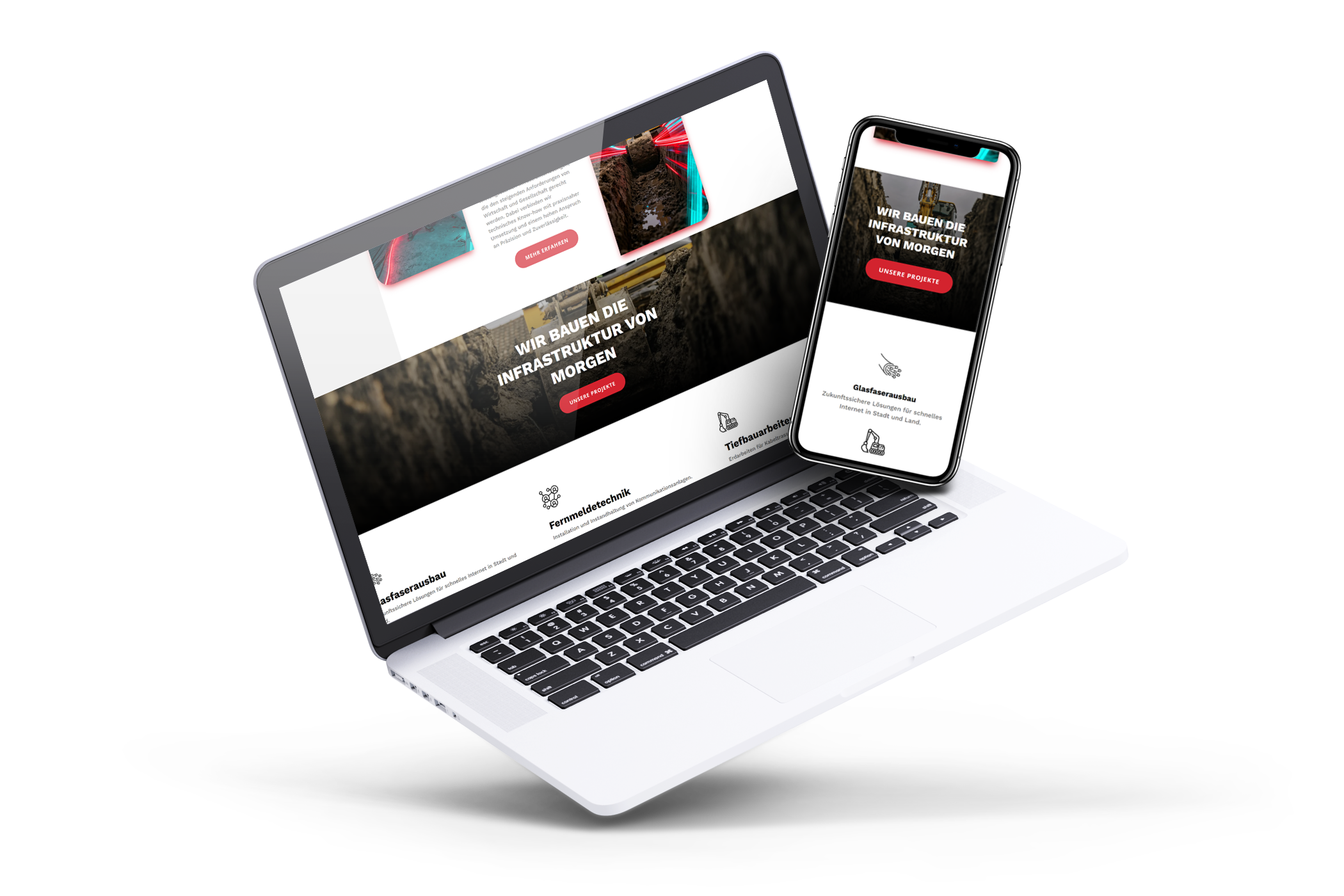 Webdesign für Tiefbau- und Glasfaserunternehmen